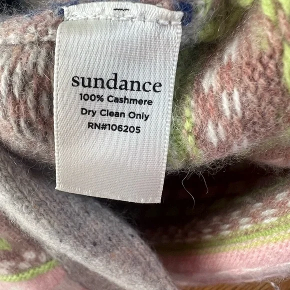 Sundance Fair Isle Cashmere Kimono Cardigan Small - Picture 2 of 3